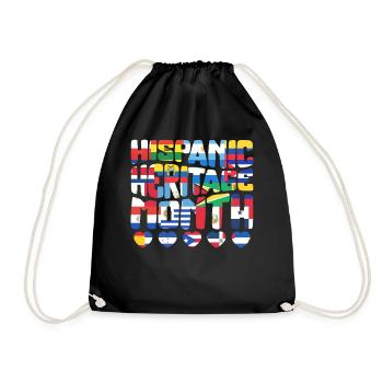 National Hispanic Heritage Month Shirt, Hispanic - Drawstring Bag - black - Front