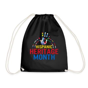 National Hispanic Heritage Month Shirt, Hispanic - Drawstring Bag - black - Front