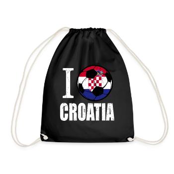 Croatia Football - Drawstring Bag - black - Front