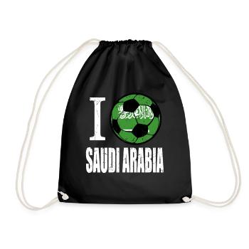 Saudi Arabian Football - Drawstring Bag - black - Front