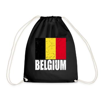 Belgium Flag - Drawstring Bag - black - Front