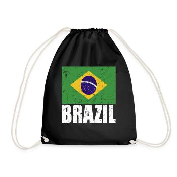 Brazil Flag - Drawstring Bag - black - Front