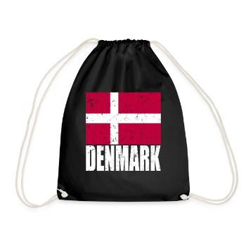 Denmark Flag - Drawstring Bag - black - Front