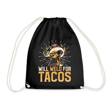 Welder Welding Taco Vintage Will - Turnbeutel - Schwarz - Vorne