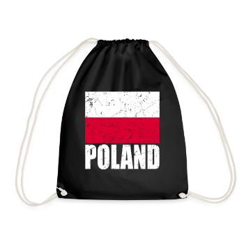 Poland Flag - Drawstring Bag - black - Front