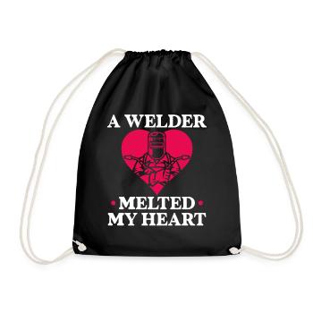 Welder Welding Girlfriend - Turnbeutel - Schwarz - Vorne