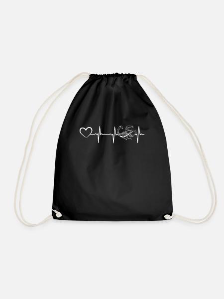 Scorpion Heartbeat Heart Scorpion Animal Scorpion - Turnbeutel - Schwarz