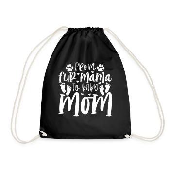 From Fur Mama To Baby Mom - Pet Dog Mom Pregnancy - Drawstring Bag - black - Front