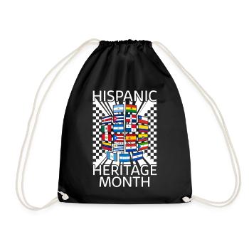 National Hispanic Heritage Month Shirt, Hispanic - Drawstring Bag - black - Front