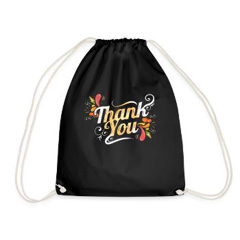 Merci Logo pour Thanksgiving - Sac de sport léger - noir - Devant