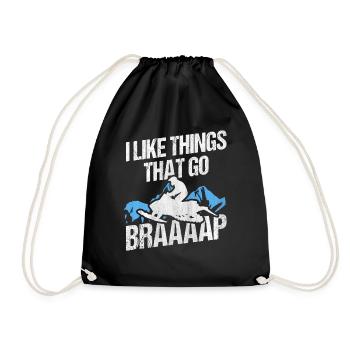I Like Things That Go Braaaap Snowmobiles - Drawstring Bag - black - Front