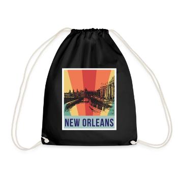 New Orleans Souvenir Carnaval Bourbon Street Louis - Sac de sport léger - noir - Devant