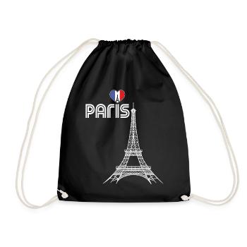 Liebe-Eiffelturm-Frankreich-Andenken-Franzosen Par - Turnbeutel - Schwarz - Vorne
