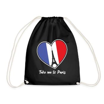 Bring mich nach Paris Eiffelturm Frankreich Touris - Turnbeutel - Schwarz - Vorne