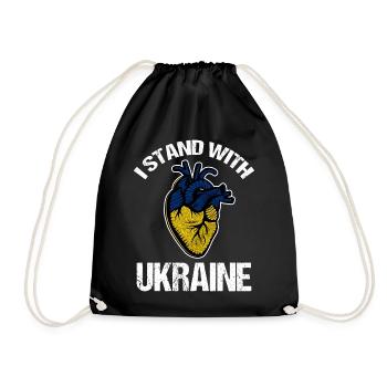 Je soutiens le drapeau ukrainien - Sac de sport léger - noir - Devant