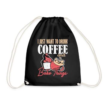 Je veux juste boire du café et cuire des choses backen - Sac de sport léger - noir - Devant