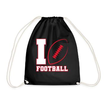 I love Football American Football USA - Drawstring Bag - black - Front
