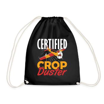 Certified Crop Duster Sprayer - Drawstring Bag - black - Front