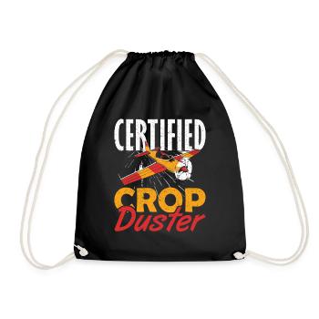 Certified Crop Duster Sprayer - Drawstring Bag - black - Front