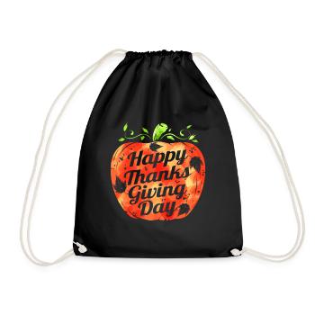 citrouille heureux grâce jour de thanksgiving - Sac de sport léger - noir - Devant