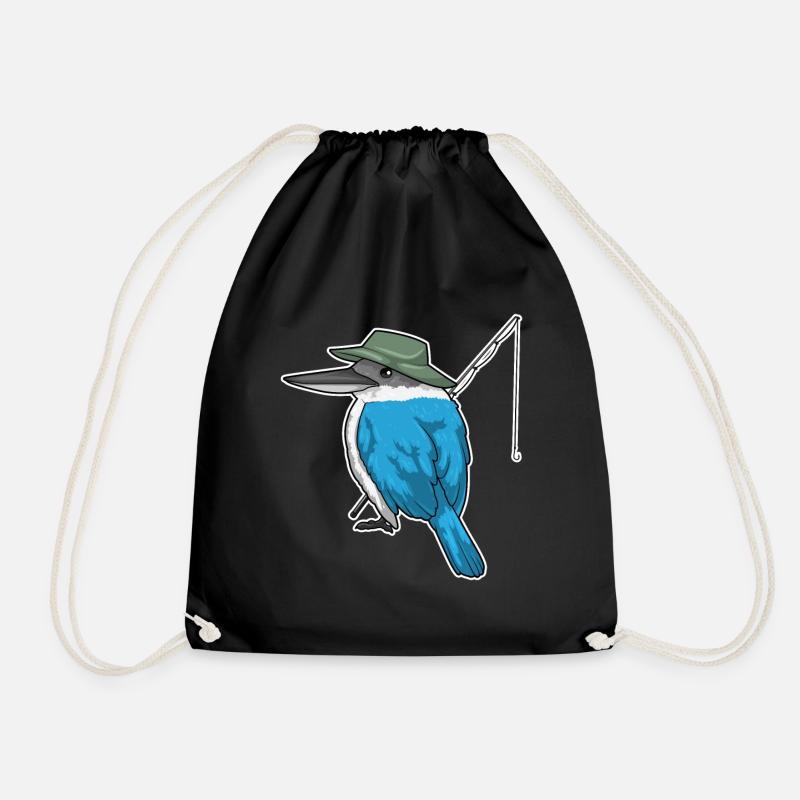 Eisvogel Angeln Angler Angel - Turnbeutel - Schwarz