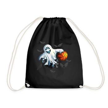 Gespenst spiel Basketball Fan Geister Feiertag - Turnbeutel - Schwarz - Vorne