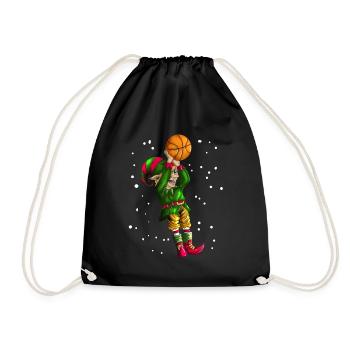 Basketball Christmas team plays basketball gift - Drawstring Bag - black - Front