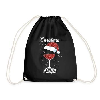 Wine Lovers Noël Chapeau de Noël Tenue Noël - Sac de sport léger - noir - Devant