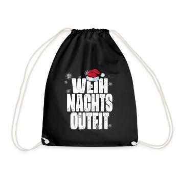 Weihnachts-Outfit Partnerlook Weihnachten Familie - Turnbeutel - Schwarz - Vorne