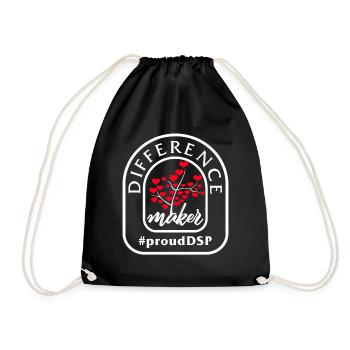 DSP Shirt, Difference Maker Hashtag Proud DSP - Drawstring Bag - black - Front