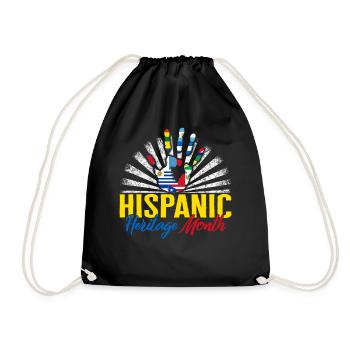 National Hispanic Heritage Month Shirt, Hispanic - Drawstring Bag - black - Front