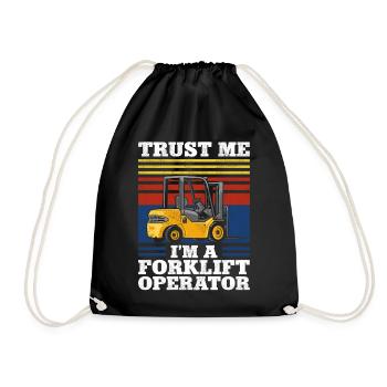 Certified Forklift Truck Operator - Drawstring Bag - black - Front