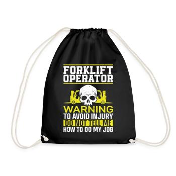 Certified Forklift Truck Operator - Drawstring Bag - black - Front
