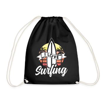 J’aime le surf surf planche de surf surfeur - Sac de sport léger - noir - Devant