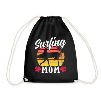 Surfing Mama Planche de surf Surfer Surfing Surf - Sac de sport léger - noir - Devant