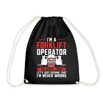 Certified Forklift Truck Operator - Drawstring Bag - black - Front