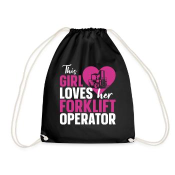 Certified Forklift Truck Operator - Drawstring Bag - black - Front