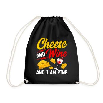 Fromage et vin et je suis un amoureux de l’amour - Sac de sport léger - noir - Devant