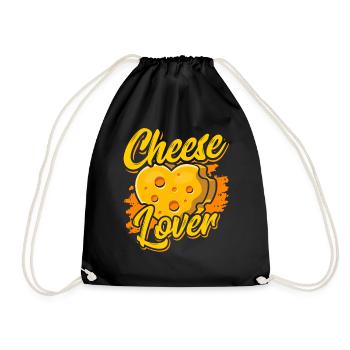 cheese lovers cheese lovers love sweet sayings - Drawstring Bag - black - Front