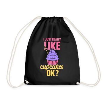 J’aime vraiment les cupcakes cupcakes sucrés - Sac de sport léger - noir - Devant
