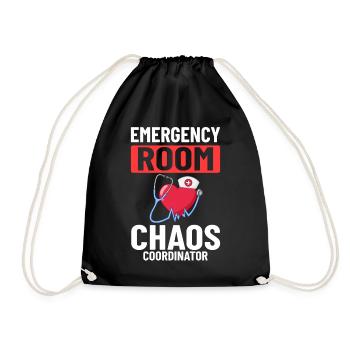 Emergency Department Emergency Nurse First Aid - Drawstring Bag - black - Front