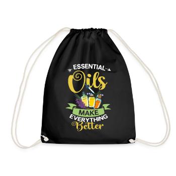 Essential Oil Diffuser Aromatherapy Plants - Drawstring Bag - black - Front