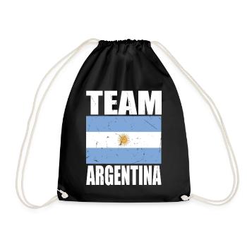 Team ARGENTINIEN Fußball - Turnbeutel - Schwarz - Vorne