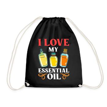 Essential Oil Diffuser Aromatherapy Plants - Drawstring Bag - black - Front