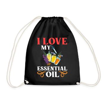 Essential Oil Diffuser Aromatherapy Plants - Drawstring Bag - black - Front
