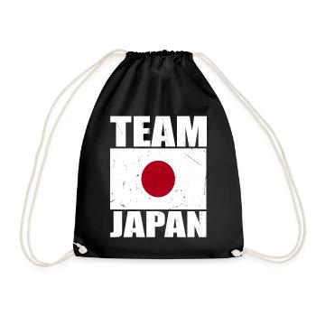 Team Japan Fußball - Turnbeutel - Schwarz - Vorne