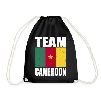 Team Kamerun Fußball - Turnbeutel - Schwarz - Vorne
