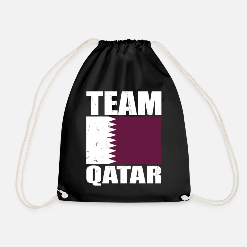 Team Katar Fußball - Turnbeutel - Schwarz