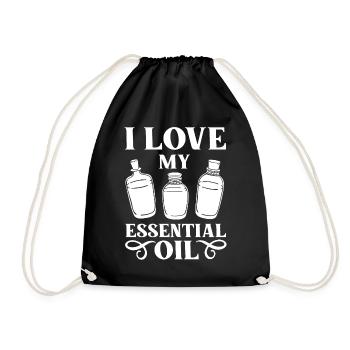 Essential Oil Diffuser Aromatherapy Plants - Drawstring Bag - black - Front