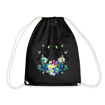 Early Spring Season Nature Lovers Environment - Drawstring Bag - black - Front